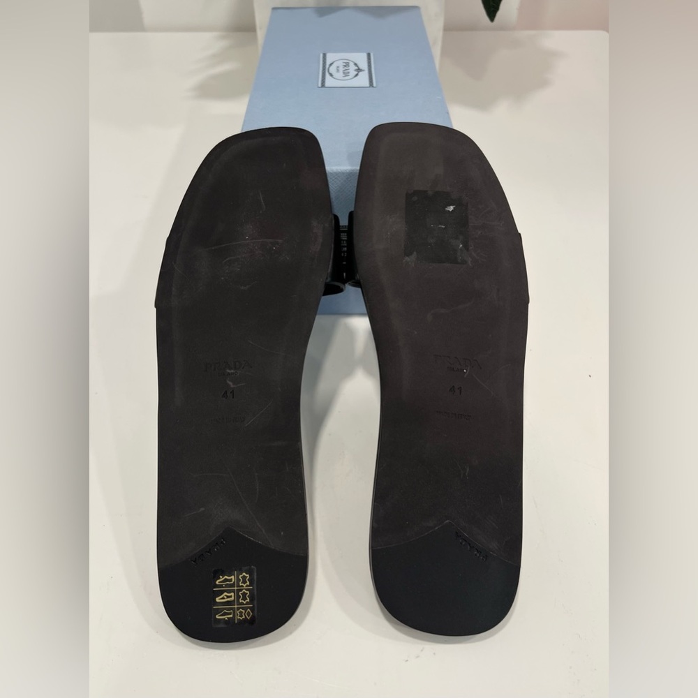 Prada Triangle Logo Slide Sandal - Picture 8 of 8